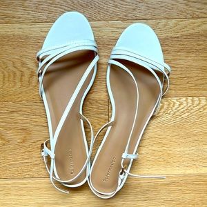 Reformation Phoenecia Lattice Flat Sandal Size 10 White